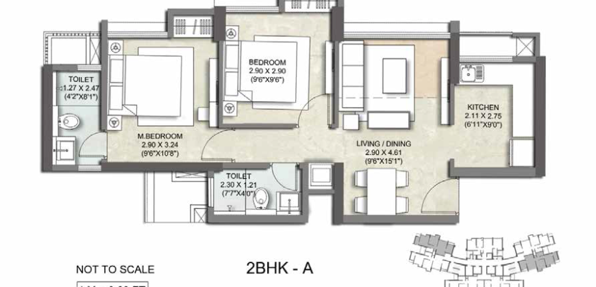 Thane – Sunrise Cypress – 2BHK