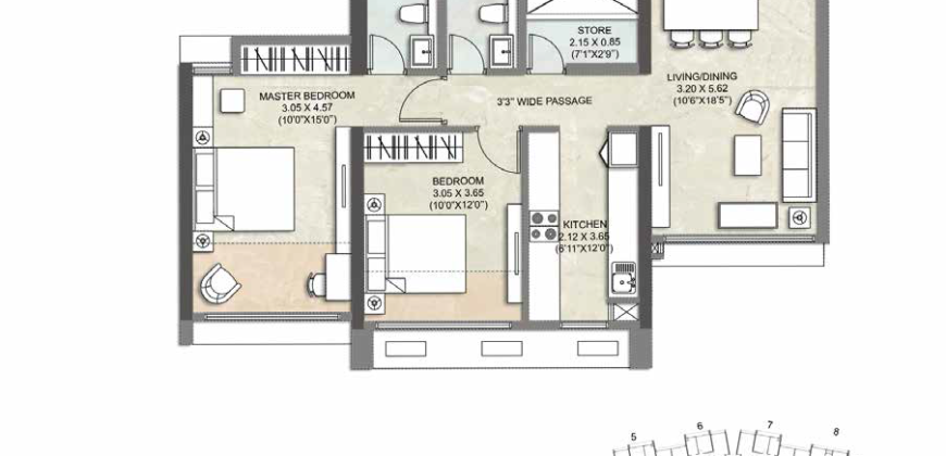 Thane – Immensa – Hazel 2BHK