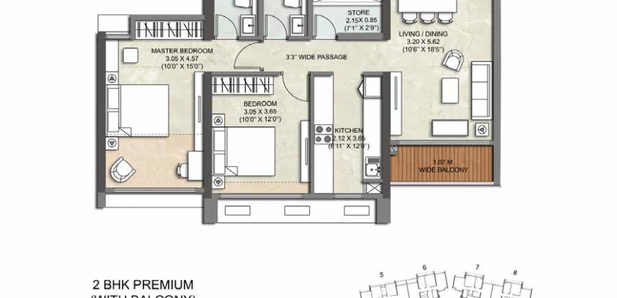 Thane – Immensa – Pine 2BHK