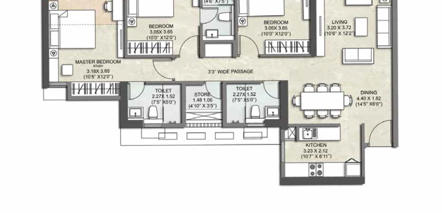 Thane – Immensa – Pine 3BHK