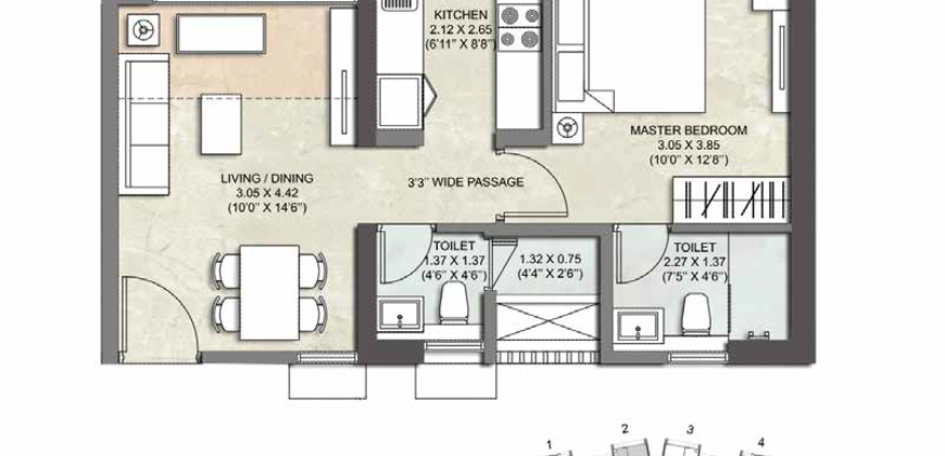 Thane – Immensa – Palm 1BHK