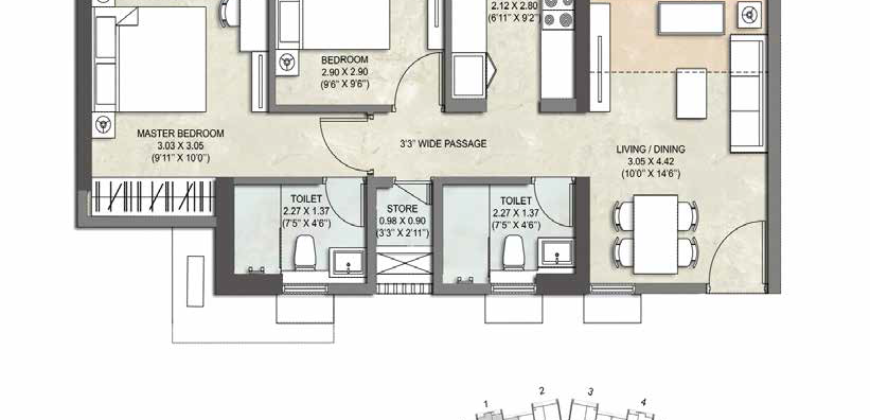 Thane – Immensa – Palm 2BHK