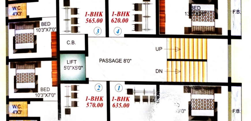 Vandu Heights – 1BHK Flat- 635 Sqft – Dombivli