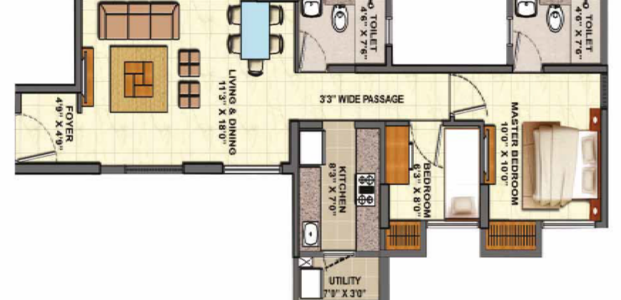 Centre Park 2BHK – Lodha Palava