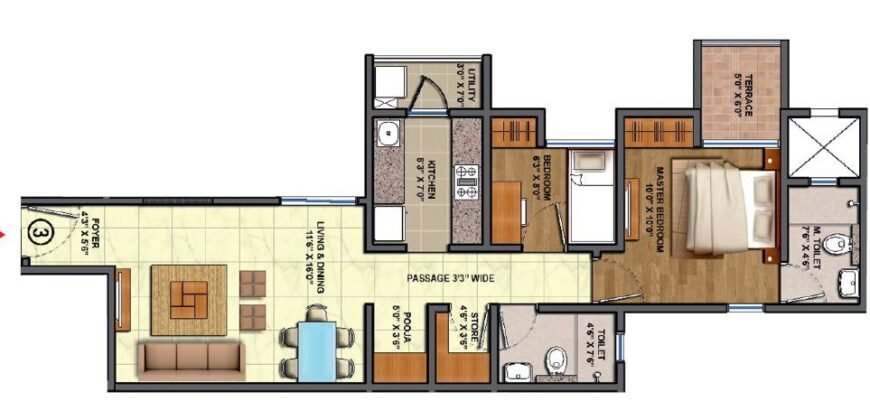 Lake Shore Greens 2BHK Optima – 675SqFt – Lodha Palava