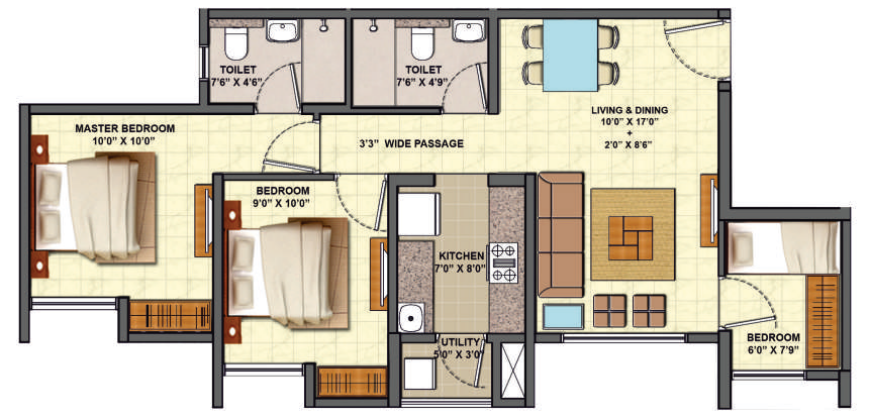 Centre Park 3BHK – Lodha Palava