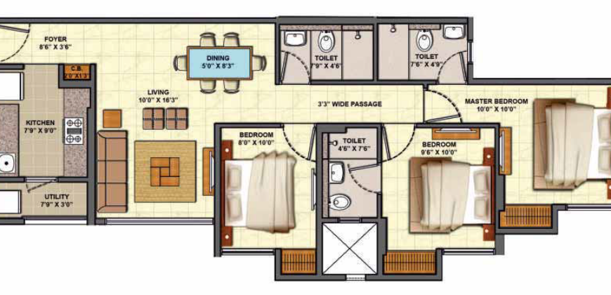 Centre Park 3BHK – Lodha Palava