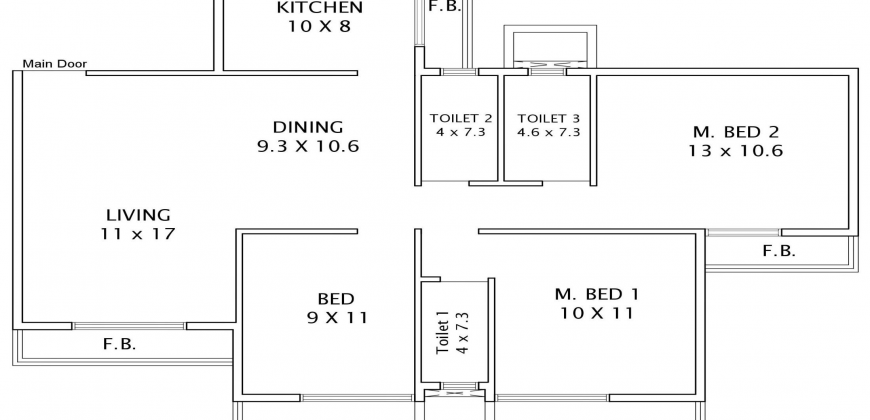 3BHK Progressive Grande – Ulwe – 659 Sq ft