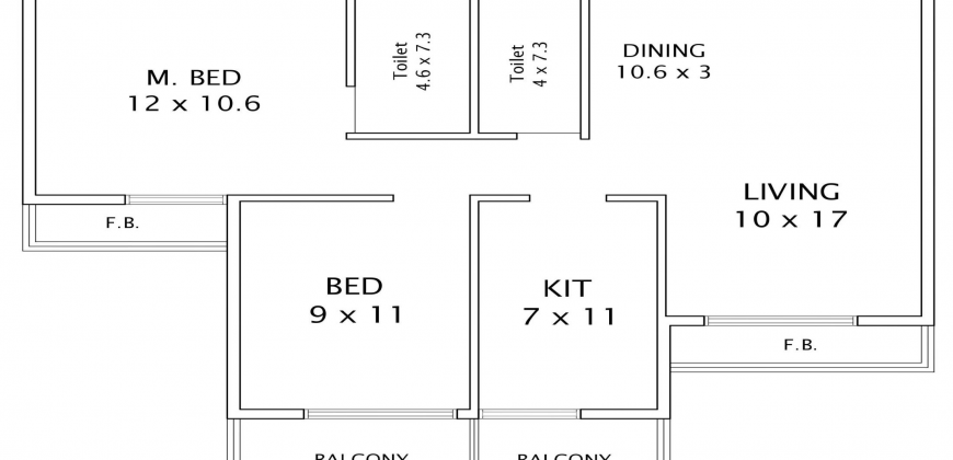 3BHK Progressive Grande – Ulwe – 659 Sq ft