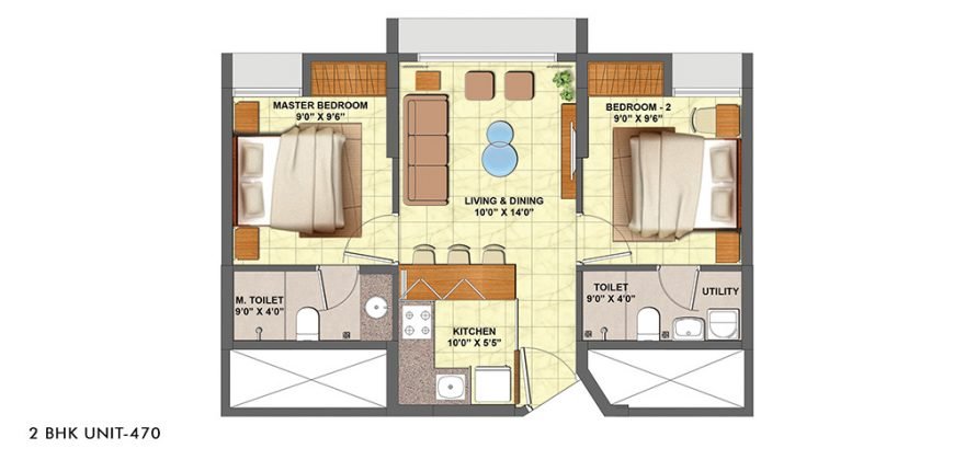 Lodha Crown Taloja 2bhk 470SqFt