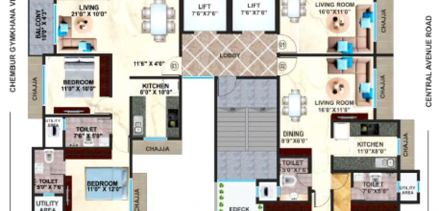 2BHK Terrace – Sandhya Heritage – Chembur -669Sqft