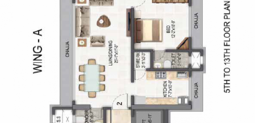 1bhk – Trishabh Greens – Chembur – 419 Sqft