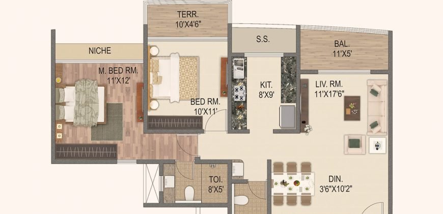 4bhk Sai World Empire – Kharghar – 2013 Sq ft