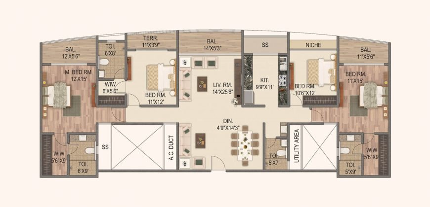 4bhk Sai World Empire – Kharghar – 2013 Sq ft